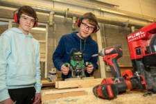 Paddy and Joshua Campbell pictured at the North West Regional College showcase at Greystone campus.