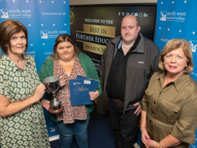 NWRC Student Amy Forbes receives Eileen Cairns scholarship at Best in FE awards
